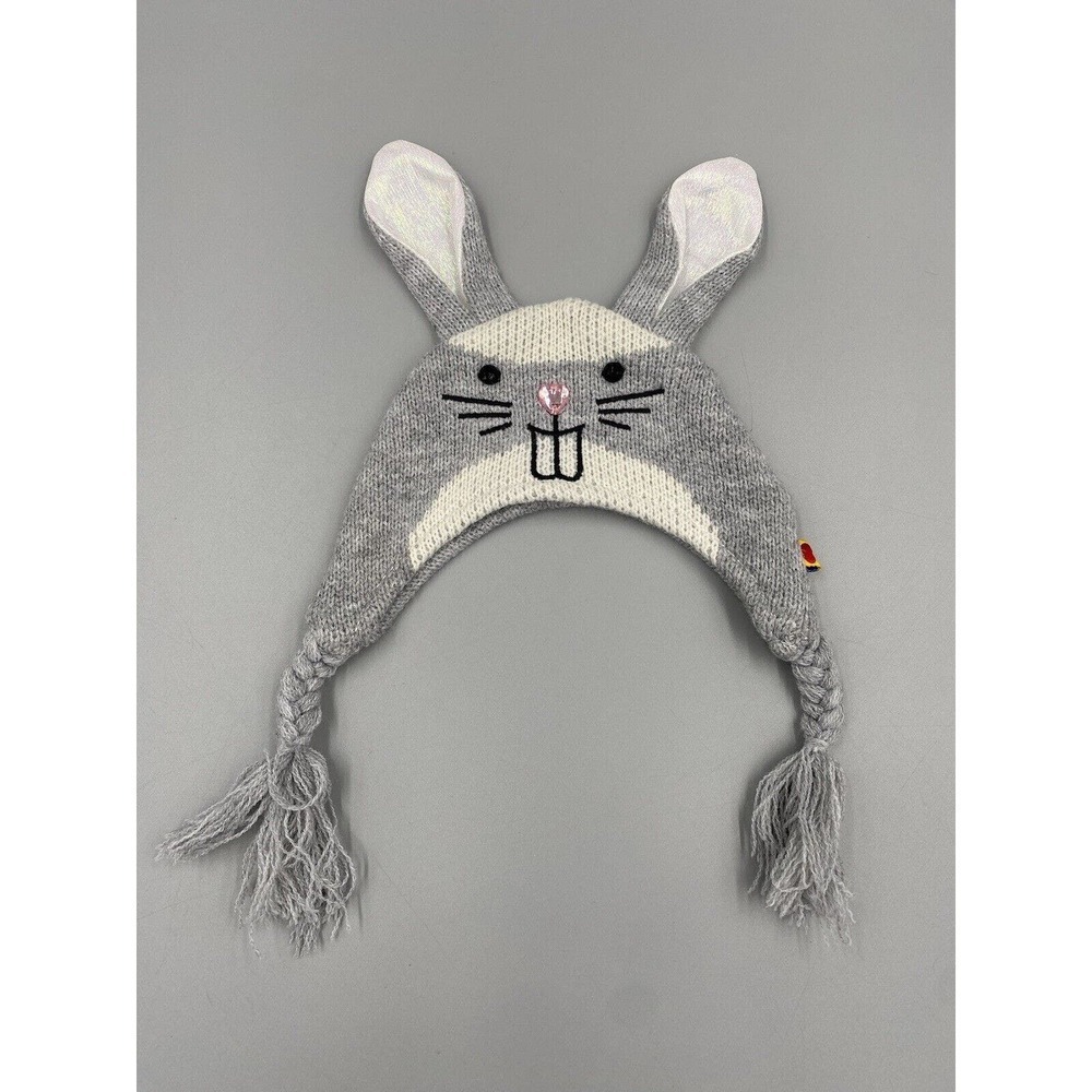 Build A Bear Clothing Gray And White Bunny Rabbit Knitted Hat